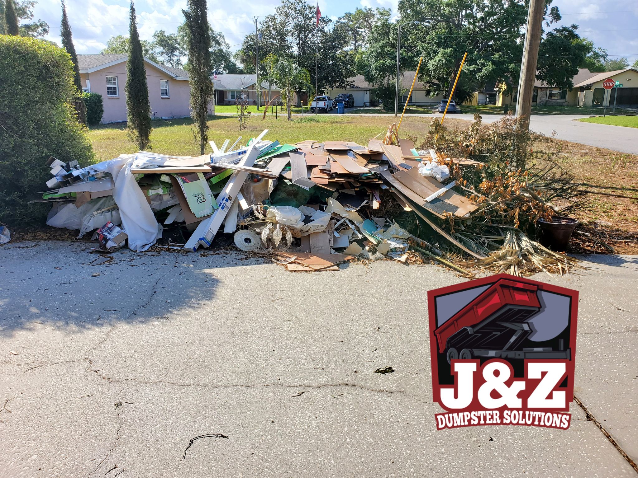 junk hauling by jzdumpster solutions pasco county fl